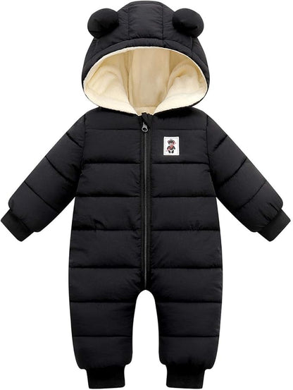 Happy Cherry Baby Snowsuit Winter Coat Warm Hoodie Romper Puffer Jacket