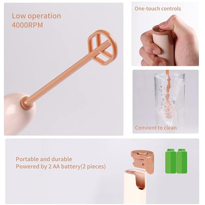 Handheld Electric Baby Formula Mixer,Handheld Drink Mixer (Brown)