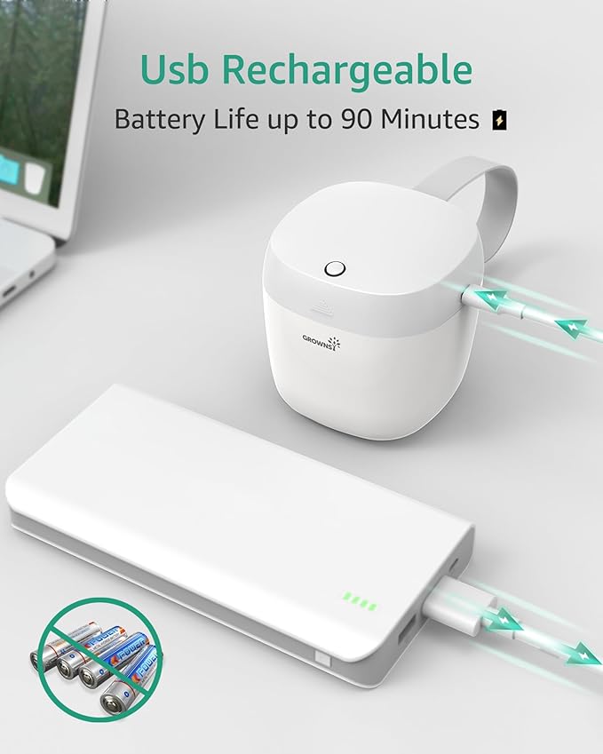 GROWNSY Pacifier Sanitizer Portable, UV Light Sanitizer on The Go for Baby, USB Charging Sanitizer Case, Mini Pacifier Sanitizer 99.99% Cleaned in 59 Seconds (White)