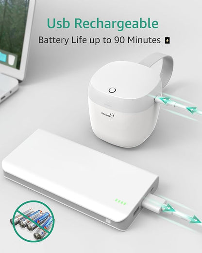 GROWNSY Pacifier Sanitizer Portable, UV Light Sanitizer on The Go for Baby, USB Charging Sanitizer Case, Mini Pacifier Sanitizer 99.99% Cleaned in 59 Seconds (White)