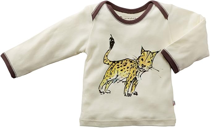 Babysoy Jane Goodall Long Sleeve Baby Toddler Unisex Boy Girl Animal Print Tee