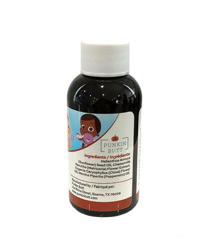 Punkin Butt Teething Oil - 2 oz - 100% Natural, for Babies - Proprietary Blend Includes Chamomile, Sunflower, Peppermint, and Clove - Baby Teething Relief with No Added Chemicals (2 Ounce)