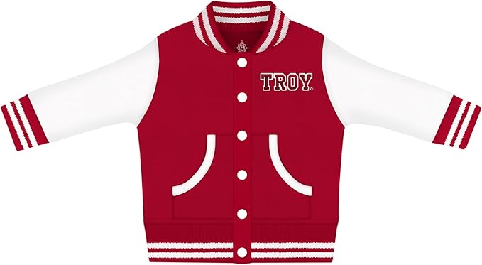 Creative Knitwear College Baby Varsity Jacket Lightweight - Team Logo, Multiple Colors, Unisex, (0 Months - 4T)