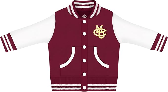 Creative Knitwear College Baby Varsity Jacket Lightweight - Team Logo, Multiple Colors, Unisex, (0 Months - 4T)