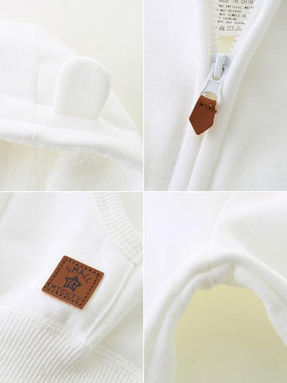 Baby Boy Girl Clothes Zip-Up Hoodies with Sherpa Lining Spring Fall Outerwear Coat