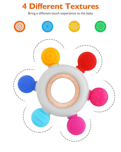 akolik Baby Teething Toys, Teething Relief Toy, BPA Free Baby Chew Toys Infant Toys Newborn Accessories, Teethers for Babies 0-3-6-9-12 Months Old Boys Girls