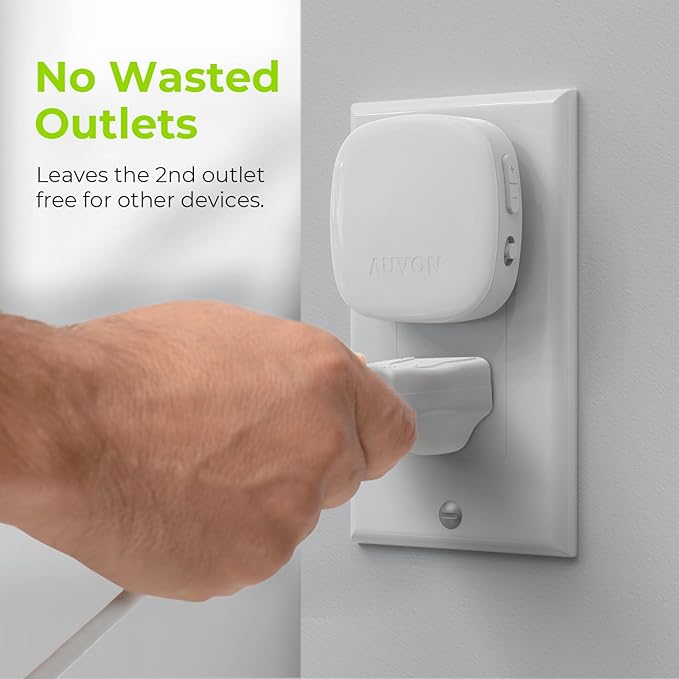 AUVON Plug-in LED Backlit Night Light with Motion Sensor & Dusk to Dawn Sensor, Dimmable Amber Nightlight with 1-50 lm Adjustable Brightness for Bedroom, Bathroom, Stairs, Hallway (4 Pack)