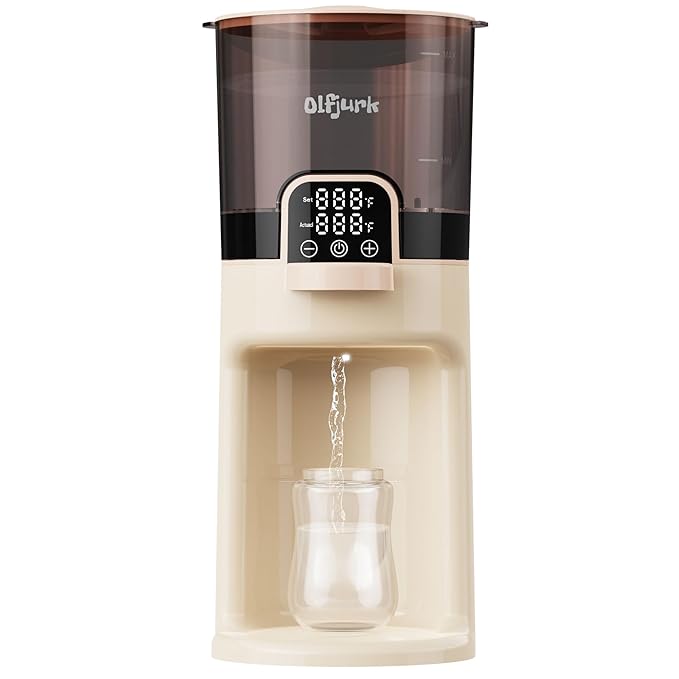 Instant Baby Bottle Warmer,Warm Water Dispenser for Making Formula Bottle Instantly,Detachable Container Easy Cleaning,24/7 Keep Warm, Adjustable Temperature(Beige,110V Only)