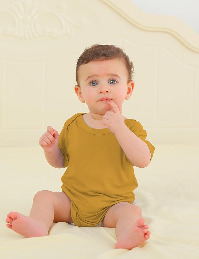 Jimonda Baby Bodysuits Rayon from Bamboo Short Sleeve Baby Boys Girls Rompers Soft Outfits Newborn Clothes