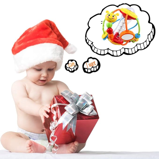 Baby Toys 0-6-12 Months, Baby Rattle Toys Activity Ball Infant Toys 6 Month Old Baby Toys 3-6 Months, Shaker Grab Spin Travel Toys Easter Christmas Basket Stuffers Gifts