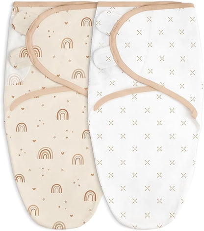 Baby Swaddle Blanket, 0-3 Months, Cotton Arm-in Sleep Sack, Wearable Blankets Wrap for Newborn Infant