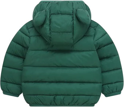 Toddler Winter Coats Puffer Padded Jacket Baby Boys Girls Bear Hoods Down Jacket Light Weight Infant Outerwear