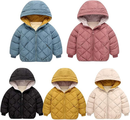 Curipeer Kids Winter Jacket Front Zip Warm Snow Wear Toddler Outer Clothing 2-8T