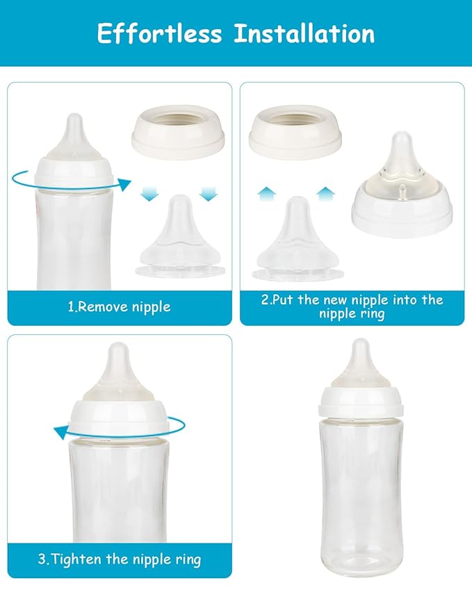 Silicone Nipple for Pigeon Baby Bottle, Size SS, Extra Slow Flow, 0m+, 6 Count