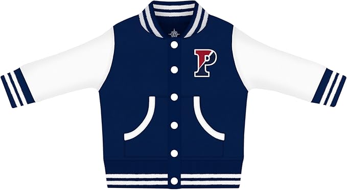 Creative Knitwear College Baby Varsity Jacket Lightweight - Team Logo, Multiple Colors, Unisex, (0 Months - 4T)