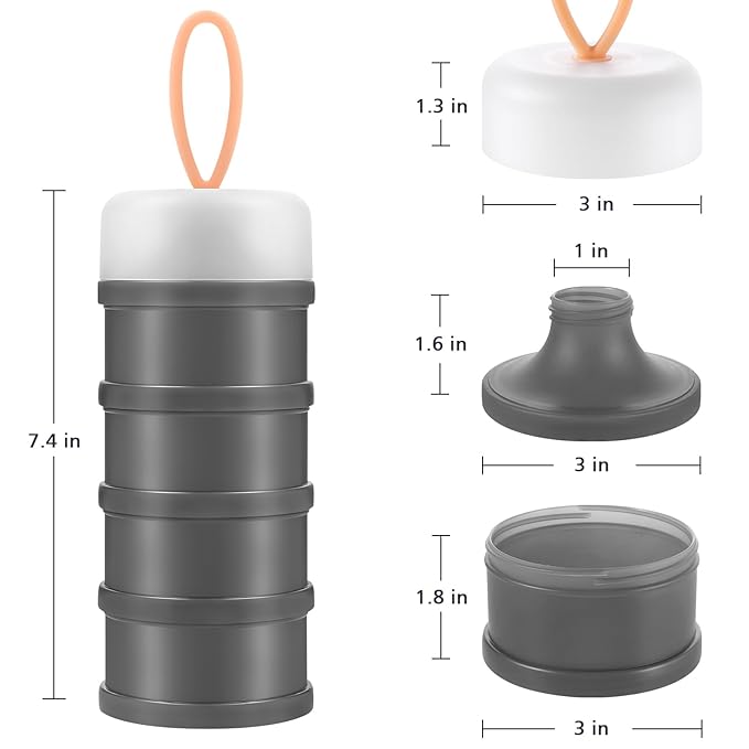 Accmor 2 Pack Baby Formula Dispenser On The Go, Stackable Formula Dispenser Formula Container to Go, Non-Spill Portable Milk Powder Kids Snack Storage Container, BPA Free