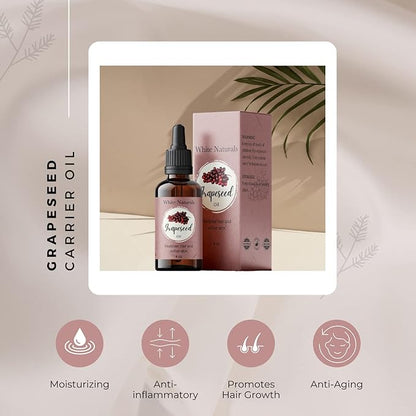 Grapeseed Oil 4 oz, 100% Pure, Natural & Cold-Pressed Grapeseed Oil - Ideal for Massage, Cooking and Aromatherapy- Rich in Vitamin A, E and K
