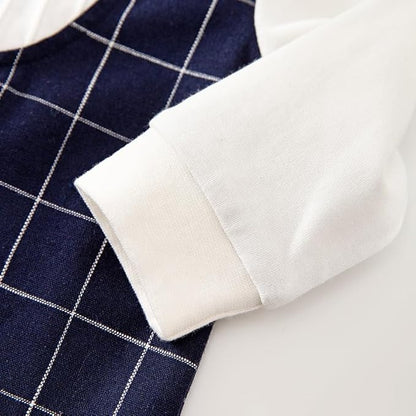 HUAANIUE Newborn Baby Boys Gentleman Romper One Piece Long Sleeve Bowtie Outfit Formal Wear Tuxedo Suit