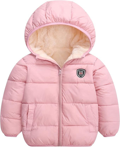 Happy Cherry Kids Boy's Girls Winter Coat Fleece Lined Thick Down Coats Puffy Jackets with Hood
