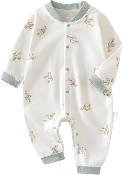 100% Organic Cotton Soft 3-24 Months Unisex Footless Newborn Baby Sleepers Pajamas Romper Boys Girls Long Sleeve