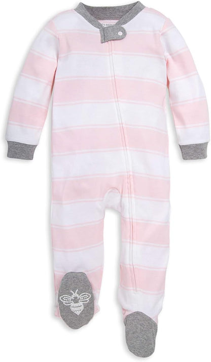 Burt's Bees Baby Girls' Organic Cotton Sleep and Play Footed Pajamas