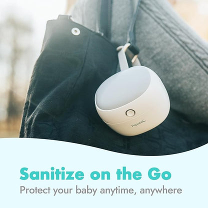 Papablic Portable Pacifier Sanitizer, UV Light Sanitizer Case On The Go for Baby Pacifier, USB Rechargeable Mini Travel Sanitizer Box, 99.99% Cleaned in 59 Seconds
