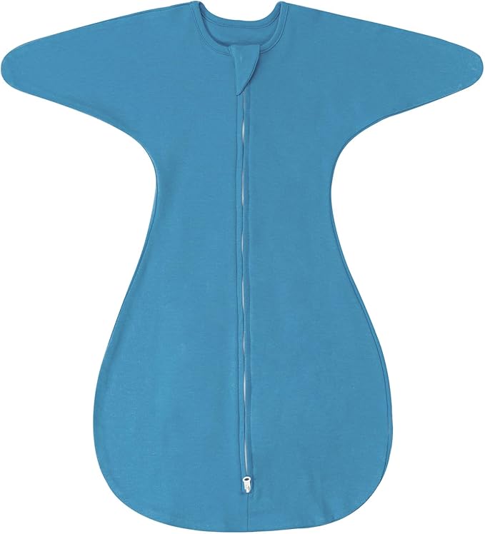 ZIGJOY Baby Transitional Swaddles for Newborns: 0.5 Tog Arms Up Sleep Sack 3-6-12 Months Soft Cotton Shark Fin 2 Way Zipper