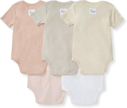 Burt's Bees Baby Organic Cotton Bodysuits – Baby Boy & Girl Short and Long Sleeve One-Pieces, 5-Pack
