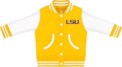 Creative Knitwear College Baby Varsity Jacket Lightweight - Team Logo, Multiple Colors, Unisex, (0 Months - 4T)