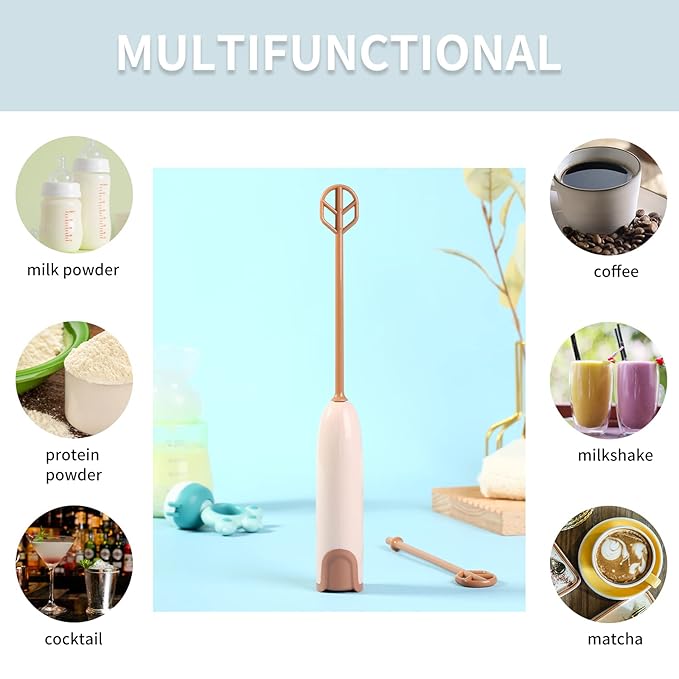 Handheld Electric Baby Formula Mixer,Handheld Drink Mixer (Brown)