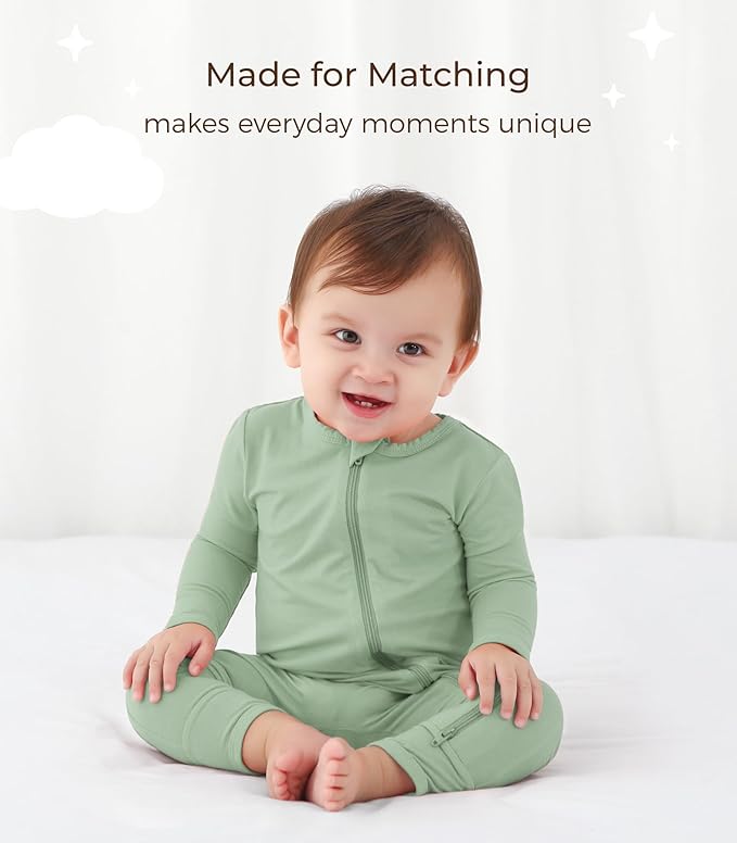 Baby Boys Girls Romper-Viscose Made from Bamboo, Long Sleeve Jumpsuits Soft Footless Rompers, Unisex