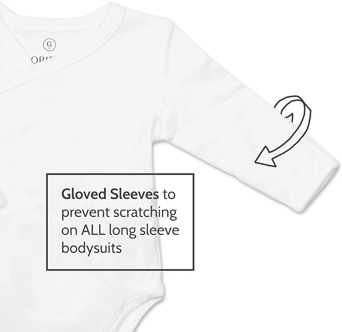 Baby Side Snap Bodysuit Set, 100% Cotton Boy Girl Unisex Kimono Onesie, 4 Pack