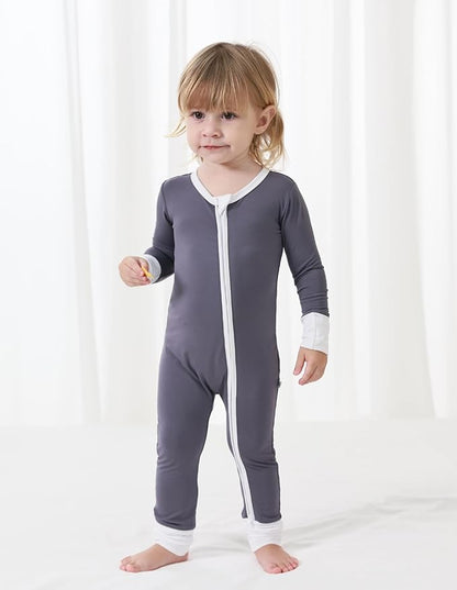 Baby Zippered Rompers Newborn Pajamas Sleepers Long Sleeve Jumpsuits Infant Zipper Romper-Viscose from Bamboo