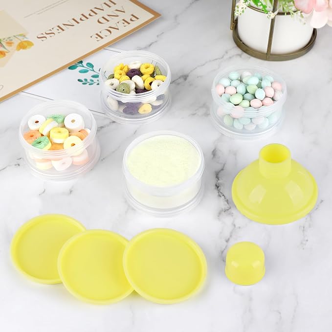 Accmor Formula Dispenser On The Go, 4 Compartments Stackable Formula Container for Travel, Baby Milk Powder Kids Snack Container, BPA Free ﻿