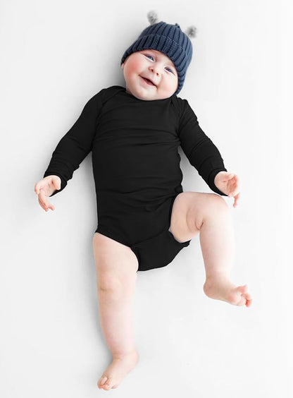 DEFAHN 2PCS Visocse from Bamboo Baby Rompers Unisex Onsies Solid Short Sleeve Baby Bodysuit 0-24 Months