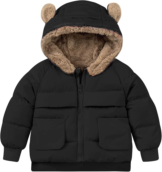 TUONROAD Baby Girls Coats for 6 Months-5 Years Toddlers Boy Winter Jacket Warm Bear Hooded Outdoor Coats Size 5