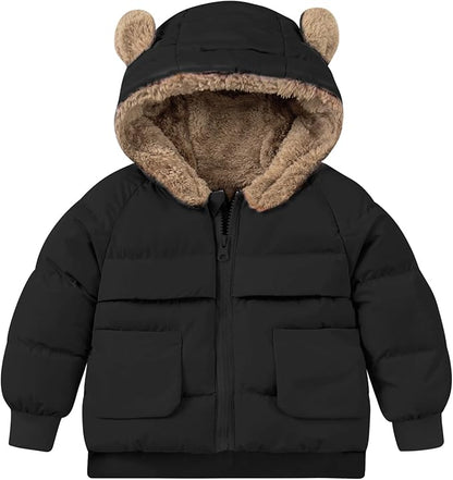 TUONROAD Baby Girls Coats for 6 Months-5 Years Toddlers Boy Winter Jacket Warm Bear Hooded Outdoor Coats Size 5