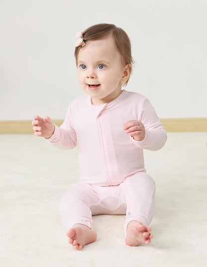 Baby Zippered Rompers Newborn Pajamas Sleepers Long Sleeve Jumpsuits Infant Zipper Romper-Viscose from Bamboo