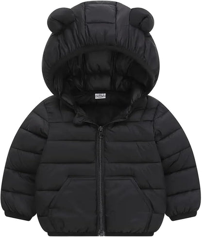 Toddler Winter Coats Puffer Padded Jacket Baby Boys Girls Bear Hoods Down Jacket Light Weight Infant Outerwear