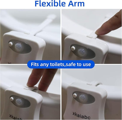 Toilet Light, Motion Sensor Night Light, Led Lights Inside Toilet Motion Sensor, Bathroom Night Light 8 Colors Motion Activated, Led Lights for Kids Bathroom Decor