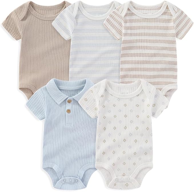 Kiddiezoom Newborn Baby Layette Set 10-Piece with Bodysuits and Pants Set for Unisex Baby Gift Sets