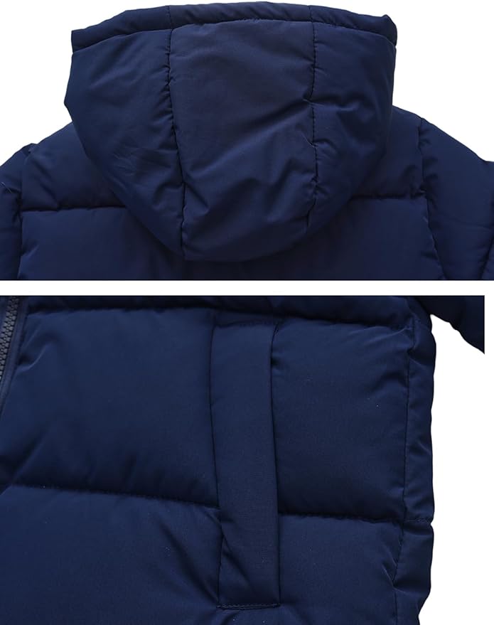 HOOD CREW Kids Boy’s Winter Coat Windproof Hooded Puffer Jackets Warm Outerwear Parka Padded Jacket