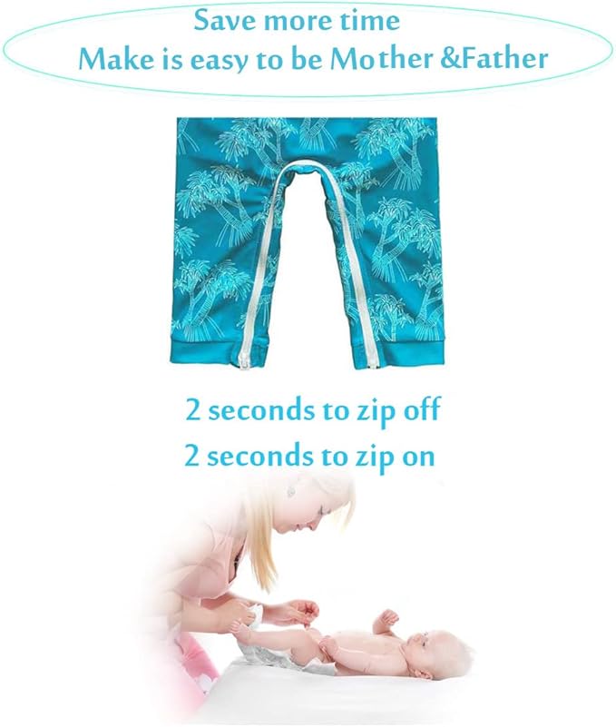 weVSwe Baby Toddler UPF 50+ Sun Protection Rash Guard Long Sleeve Swimsuit with Crotch Zipper