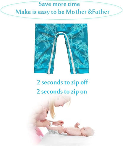 weVSwe Baby Toddler UPF 50+ Sun Protection Rash Guard Long Sleeve Swimsuit with Crotch Zipper