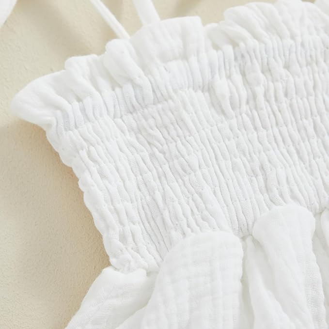 Newborn Baby Girl Bodysuit Sleeveless Halter Frill Romper One-piece Jumpsuit with Headband Summer Clothes Set