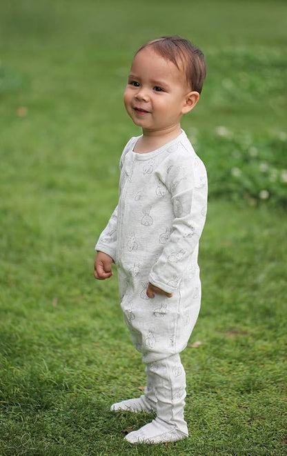 Owlivia Organic Cotton Baby Pajamas, Boys Girls Zip Front Sleep 'N Play Pjs, Footed Sleeper, Long Sleeve