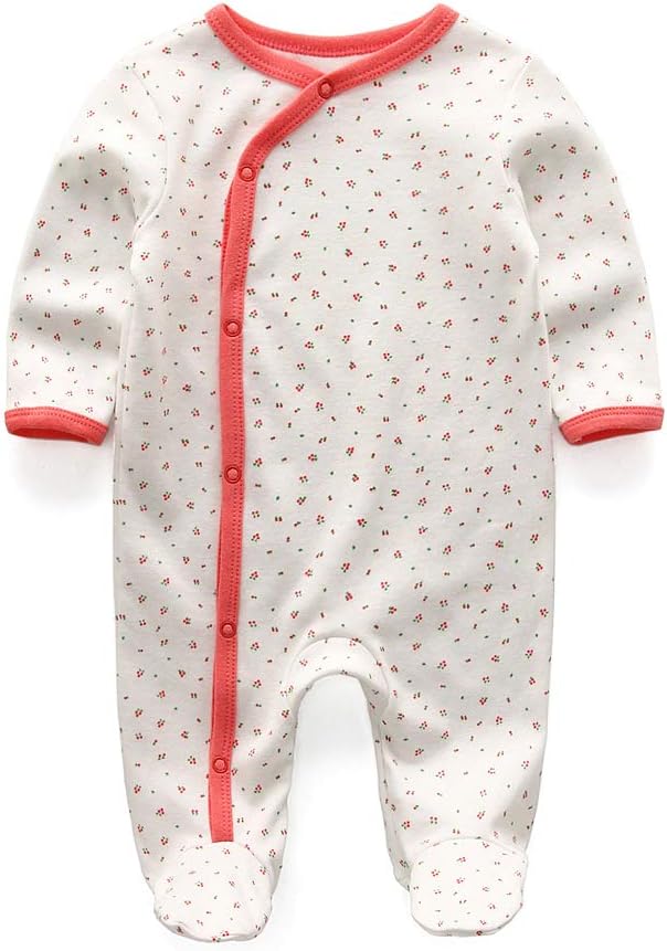 Newborn Baby Boy Girl Organic Cotton Bodysuit Long Sleeve Jumpsuit 3-Pack Outfits Clothes,0-24Months