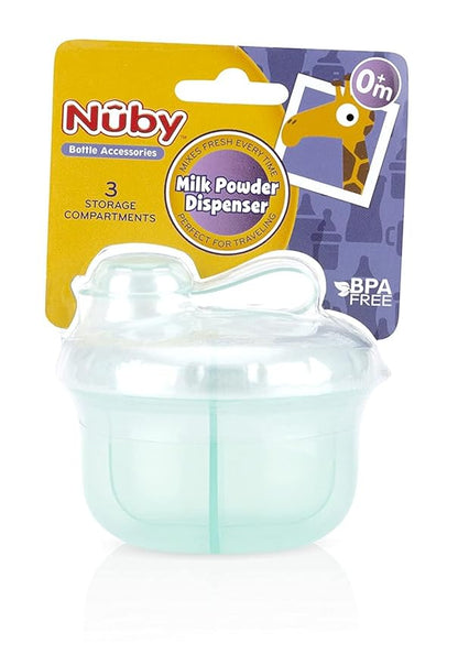 Nuby Powder Formula Dispenser, 3 Compartments, Green