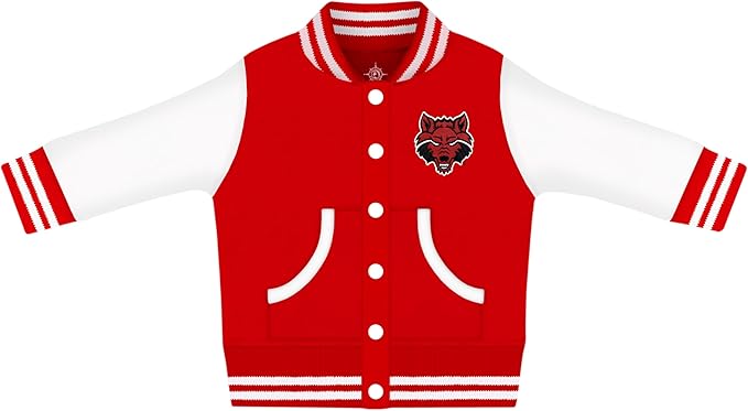 Creative Knitwear College Baby Varsity Jacket Lightweight - Team Logo, Multiple Colors, Unisex, (0 Months - 4T)