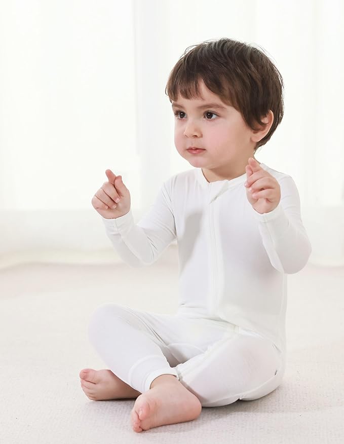 Baby Zippered Rompers Newborn Pajamas Sleepers Long Sleeve Jumpsuits Infant Zipper Romper-Viscose from Bamboo